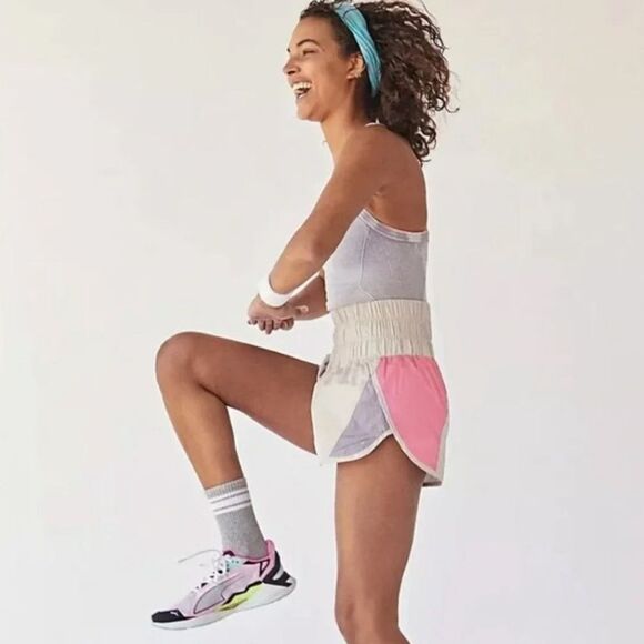 Free People Pants - Free People Movement - The Way Home Colorblock Tahitian Vanilla Shorts l size S